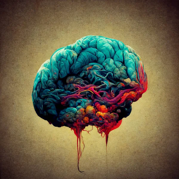 Illustration of a brain, medical and mental health issues, intelligence and thinking concept, being creative
