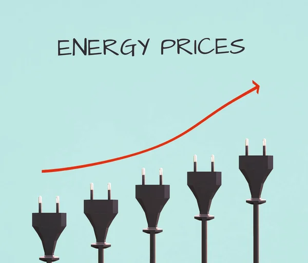 Ilustración Enchufes Eléctricos Aumento Los Precios Electricidad Energía Verde Cara —  Fotos de Stock