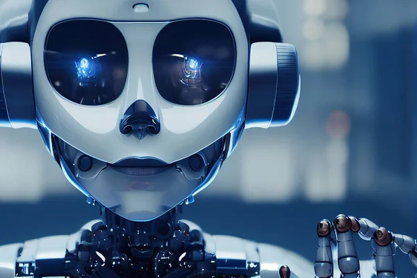 Illustration of a cyborg, artificial intelligence robot, future technology, humanoid machine