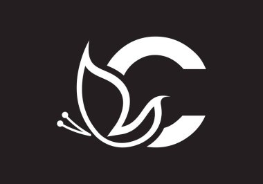 Bu yaratıcı bir harf C Kelebek ikonu tasarımı ekle