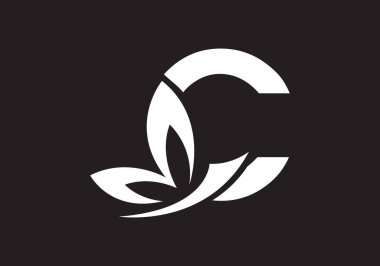 Bu yaratıcı bir harf C Kelebek ikonu tasarımı ekle