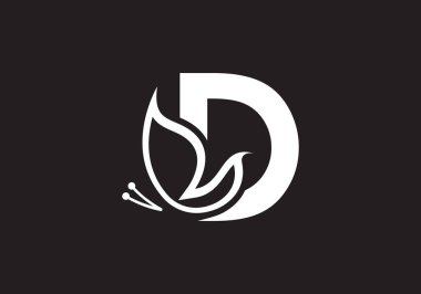 Bu yaratıcı bir harf. Kelebek simgesi tasarımı ekle.