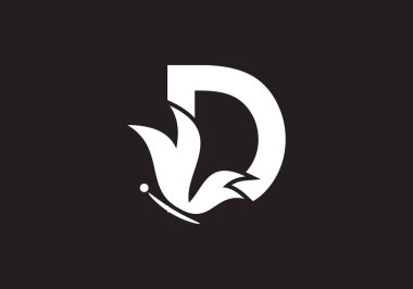 Bu yaratıcı bir harf. Kelebek simgesi tasarımı ekle.