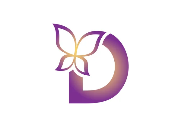 Egy Kreatív Betű Add Pillangó Ikon Design — Stock Vector