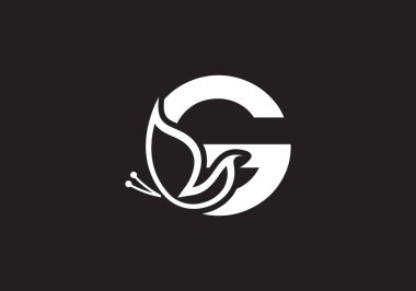 Bu yaratıcı bir G harfi. Kelebek simgesi tasarımı ekle.