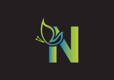 Bu yaratıcı bir harf. Kelebek simgesi tasarımı ekle.