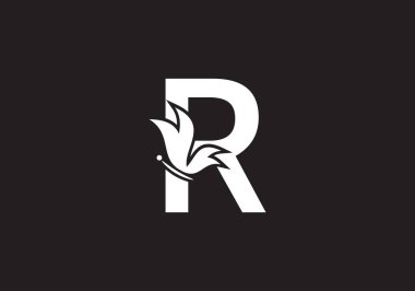 Bu yaratıcı bir harf R Kelebek simgesi tasarımı