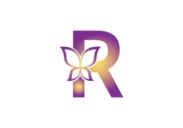 これは創造的な手紙R蝶のアイコンデザインを追加します — ストックベクタ