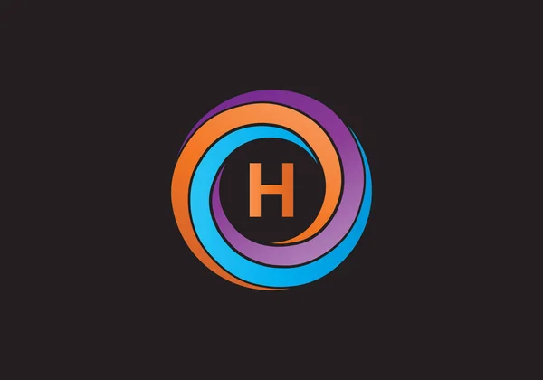 H丸みを帯びたロゴの文字のデザインベクトル画像 — ストックベクタ