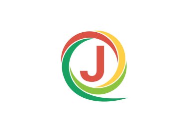 J harfi logo harfi tasarım vektörü resmi