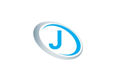 J harfi logo harfi tasarım vektörü resmi