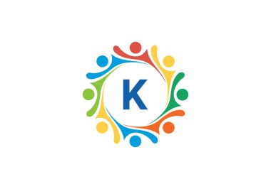Bu yuvarlak bir K logo simgesi tasarımı.