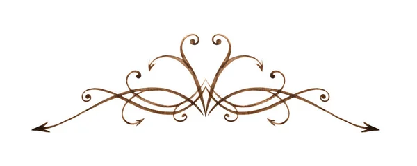 Decorative Elegant Curl Text Separator Element White Background Vintage Ornament — 스톡 사진