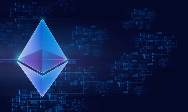 Resmetme Ethereum Kripto Para Birimi Engelleme Zinciri Dijital Ticaret Finans — Stok fotoğraf