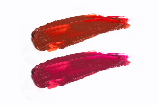 Maquillaje Cosmético Swatch Mancha Líquido Lápiz Labial Producto Con Belleza —  Fotos de Stock