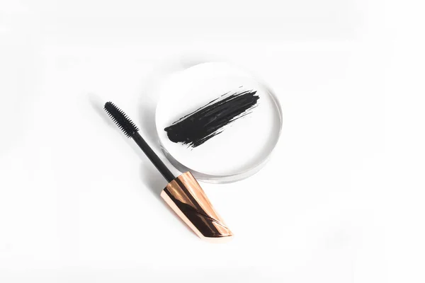 Collection Set Make Cosmetic Mascara Brush Stroke Texture Design Realistic — Stock Photo, Image