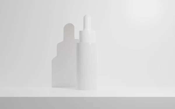 Serum Pielęgnacji Skóry Butelka Kosmetyczna Renderowania Ilustracji Makieta Produkt Leczniczy — Zdjęcie stockowe