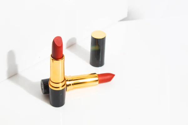 Mockup Von Lippenstift Kosmetische Make Produkt Branding Von Beauty Mode — Stockfoto