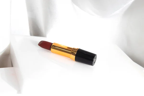 Mockup Läppstift Kosmetisk Makeup Produkt Branding Skönhet Mode Röda Rosenläppar — Stockfoto