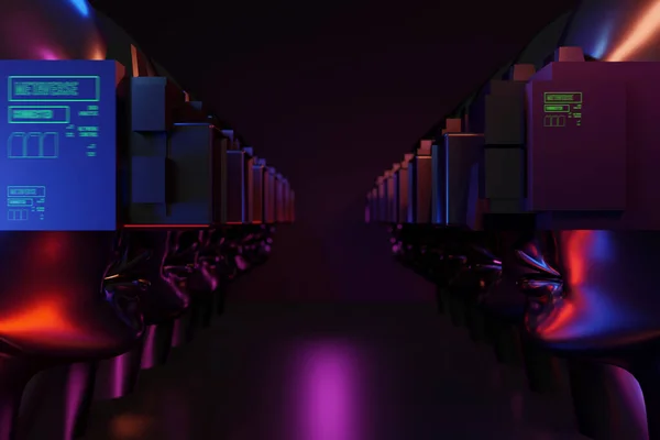 metaverse vr dünya siber-oyun siber-punk tarzı, dijital robot ai, üç boyutlu resimleme, sanal gerçeklik aygıtı