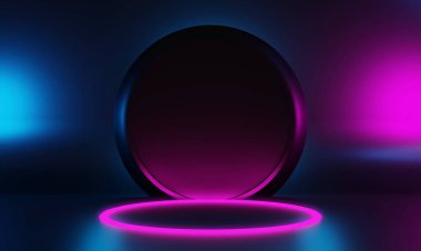 3D resimlendirme arka plan soyut, podyum sahne sanatının duvar kağıdı, ürün kaidesi, oyun siber punk tarzı