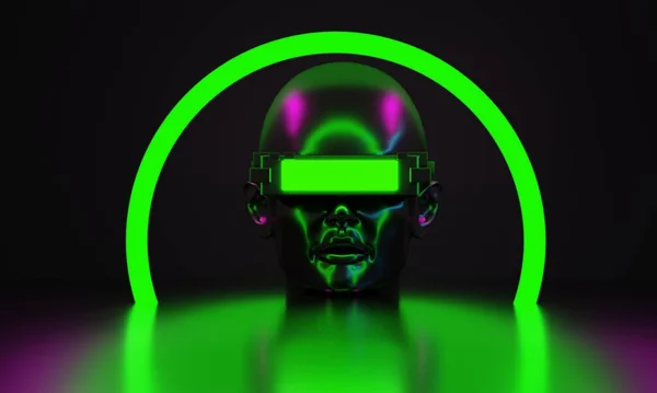 Metaverse Simulering Spel Cyberpunk Stil Digital Robot Illustration Rendering Virtuell — Stockfoto