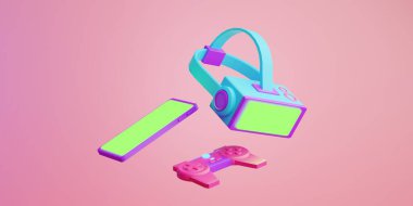 metaverse vr simulasyon oyun siber punk tarzı, dijital robot, üç boyutlu resimleme, sanal gerçeklik 