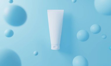 Cilt bakımı kozmetik şişesi, 3D çizim modeli, tıbbi losyon serumu düşürücü ürün.