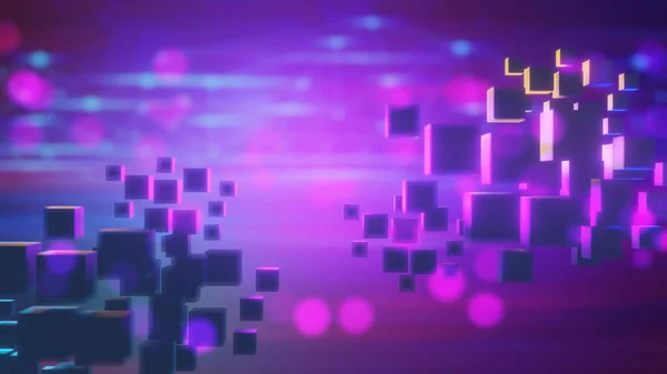 metaverse ağ neon parıltısı ağı, veri bulut depolama, ağ oluşturma lan interneti, 3d illüstrasyon oluşturma, sanal gerçeklik 