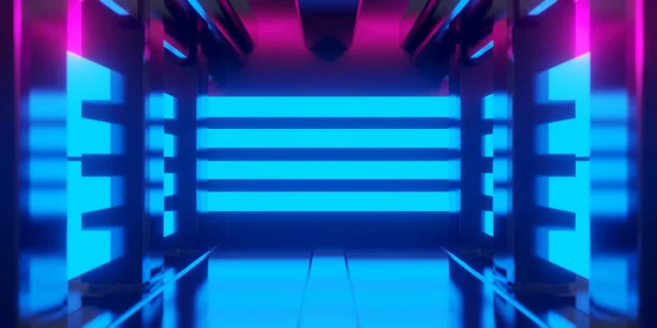 Renderowania Ilustracja Gry Tło Abstrakcyjne Cyberpunkowy Styl Tapety Gracza Neon — Zdjęcie stockowe