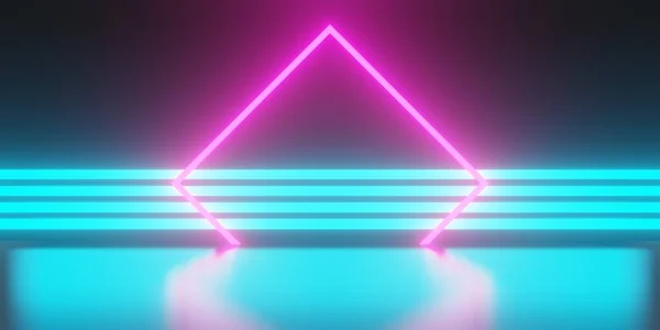 렌더링 추상적 사이버 스타일의 레이어 Neon Glow Light Scifi Metaverse — 스톡 사진
