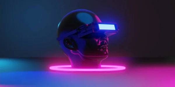 Metaverse Virtual Reality Met Netwerk Gaming Van Simulatie Cyberpunk Gamer — Stockfoto