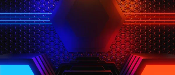 Abstract Video Game Scifi Gaming Red Blue Sports Backgound Virtual — Stockfoto