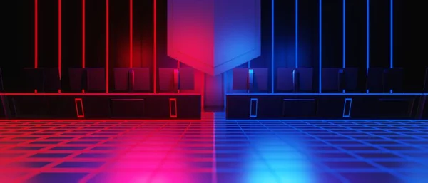 Abstract Video Game Scifi Gaming Red Blue Sports Backgound Virtual — Stockfoto