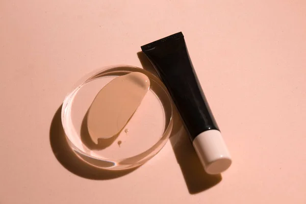 Maquete Maquiagem Primer Almofada Cuidados Pele Garrafa Tubo Cosmético Beleza — Fotografia de Stock