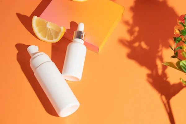 Mockup Tube Flasche Für Hautpflege Kosmetische Sommer Sonnencreme Produkt Branding — Stockfoto