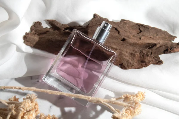 Mockup Tube Glass Bottle Perfume Fragrance Skin Care Cosmetic Summer — Stok fotoğraf