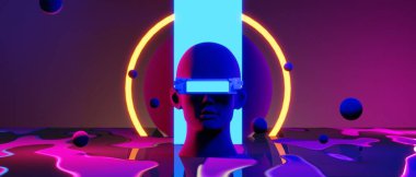 robot hand with brain of mind in healthy concept, abstract backgound video game of esports scifi gaming cyberpunk, vr virtual reality simulation and metaverse, 3d illustration rendering