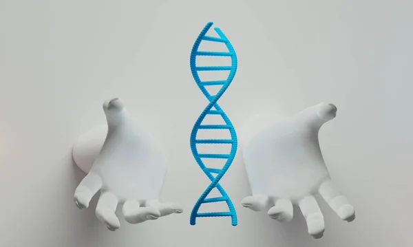 Hand Dna Human Helix Molecules Cell Research Science Biological Man — Stock Fotó