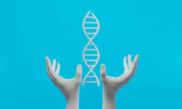 Hand Dna Human Helix Molecules Cell Research Science Biological Man — Foto Stock