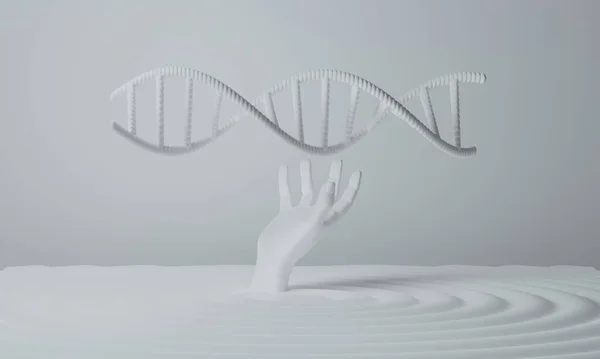 Hand Dna Human Helix Molecules Cell Research Science Biological Man — Stock Fotó