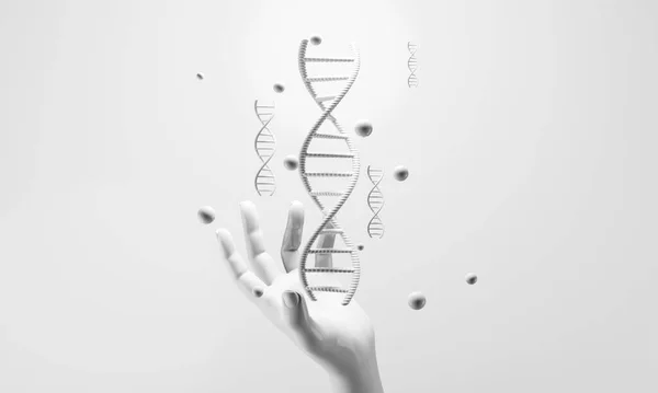 Hand Dna Human Helix Molecules Cell Research Science Biological Man — Foto Stock