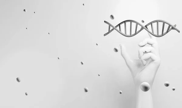 Hand Dna Human Helix Molecules Cell Research Science Biological Man — Stock Photo, Image