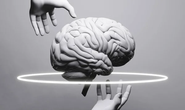Otak Dari Gambaran Ilustrasi Kesehatan Manusia Kesehatan Sel Neuron Berpikir — Stok Foto
