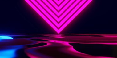 Esports Scifi oyun siberpunk, vr sanal gerçeklik simülasyonu ve metaevren soyut arka plan video oyunu, sahne kaidesi sahnesi, 3D illüstrasyon canlandırma, fütürist neon ışığı odası