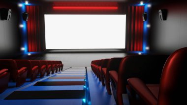 3D görüntüleme, modelleme, boş sinema, soyut arkaplan.