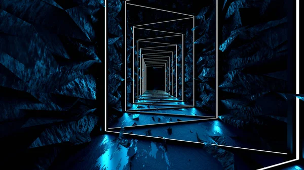 Rendering Abstract Background Science Fiction Sci Hallway — Stock Photo, Image