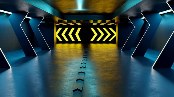 3d rendering neon glow sci fi futuristic background spaceship abstract futuristic corridor tunnel