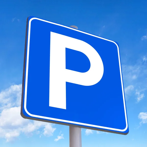Parking Traffic Sign High Resolution Sky Background Stock Image
