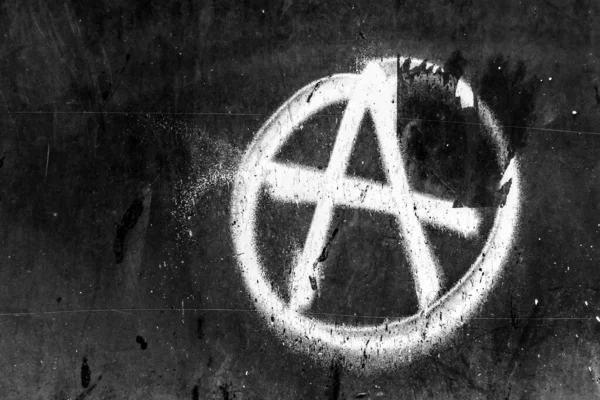 Symbol Anarchii Ścianie Idealny Tekstur Tła Pojęć Przestrzeń Kopiowania — Zdjęcie stockowe